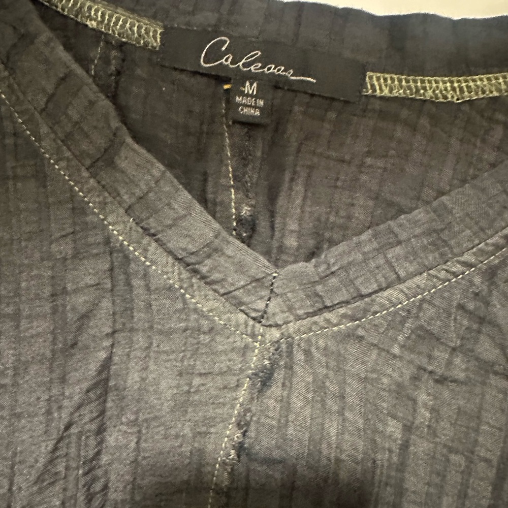 Black V-Neck Women's Blouse - Medium